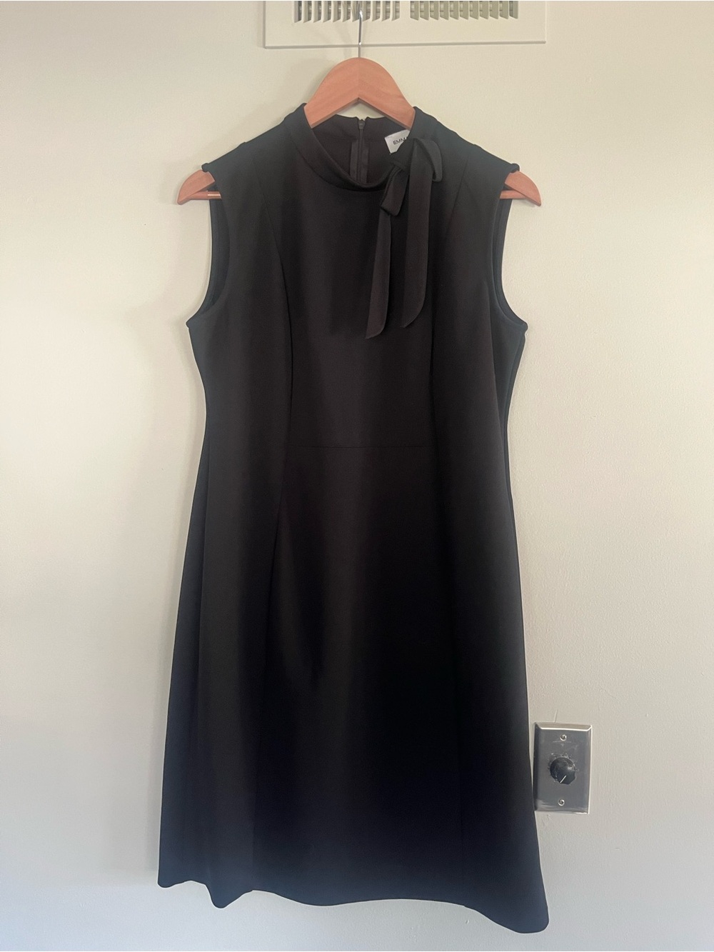 Emma & Michele Black Sleeveless Tie-Neck Midi Dress
